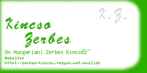 kincso zerbes business card